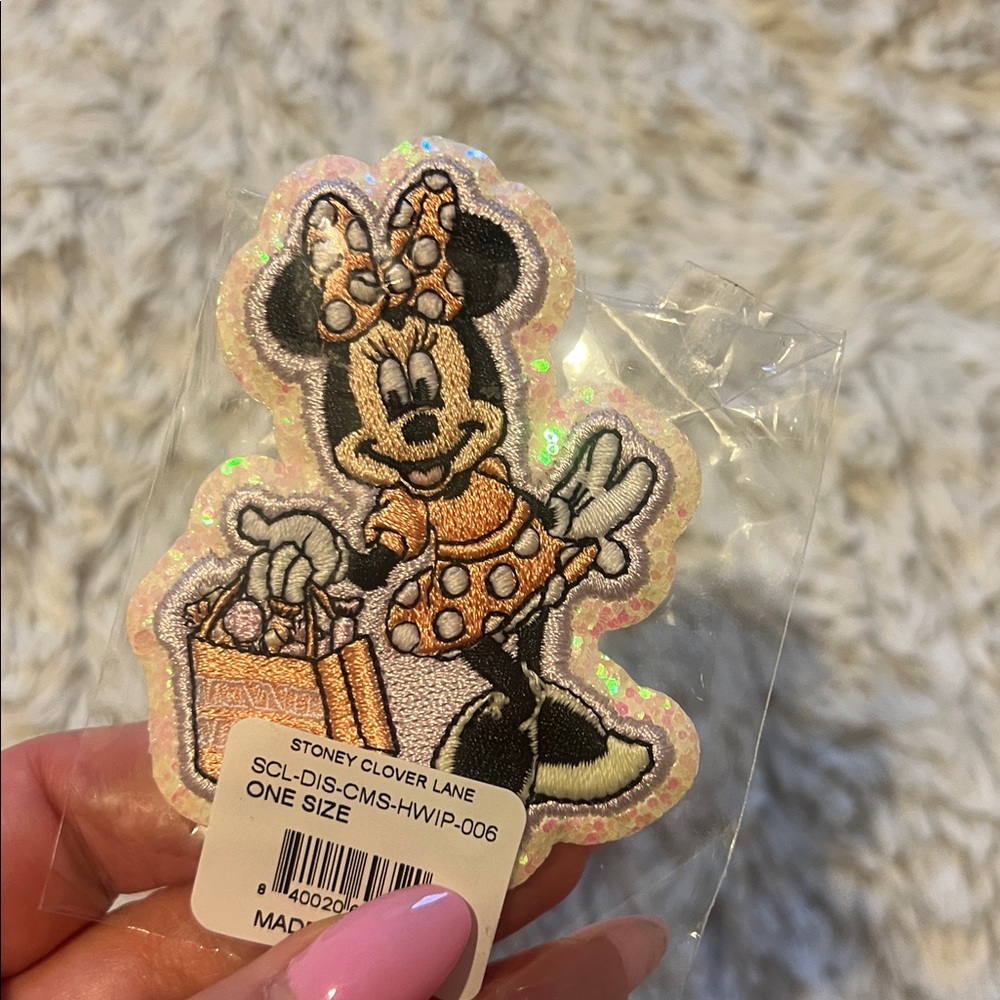 Stoney Clover Lane Minnie Mouse Glitter Patch - Orange and Black